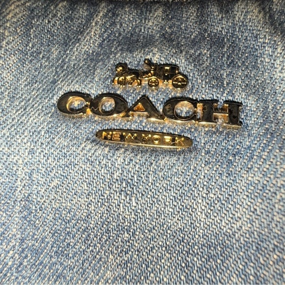 Rare Coach Denim Leather Satchel & Removable Crossbody Strap - Picture 11 of 17